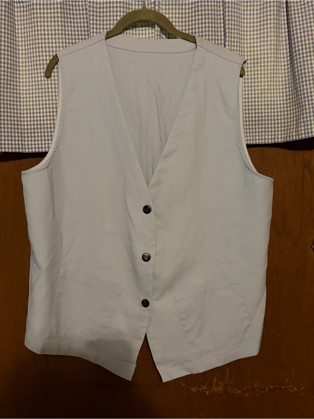 Light Blue Sleeveless Button Vest